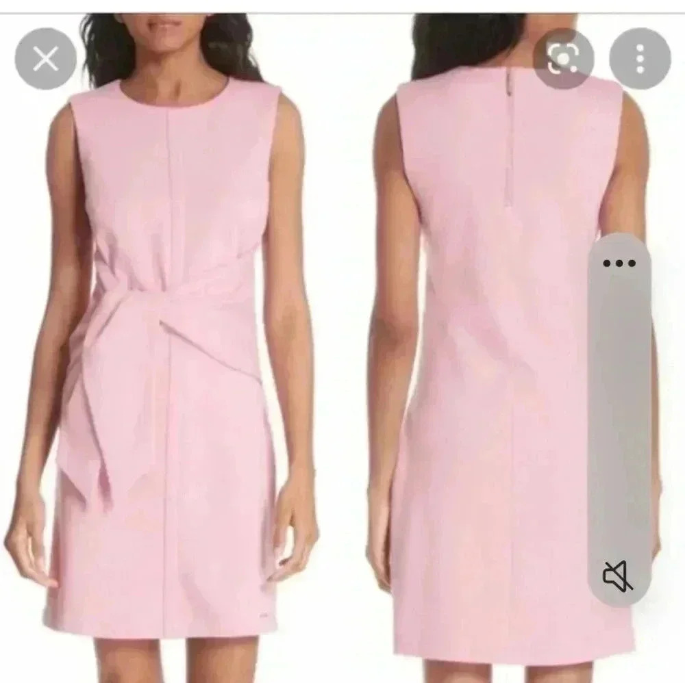 NWT $229 Ted Baker Papron Tie Front Dress-Pink-(Ted Baker Size 1)
